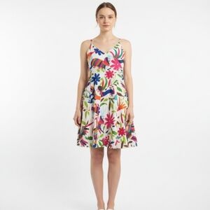 ANTHROPOLOGIE Vanessa Virginia Festival Dress Embroidered Cotton Linen‎ Dress 2P